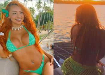 Veja as fotos da Ruivinha de Marte ostentando beleza na praia do Nordeste