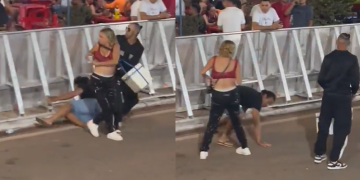 Vídeo: Folião tenta intervir em br1ga entre marido e mulher e acaba de cara no chão