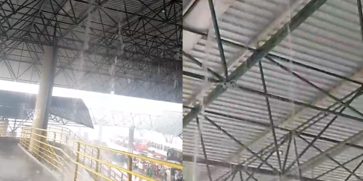 Vídeo: Temporal inunda com muitas goteiras Terminal 4 e expõe falta de manutenção