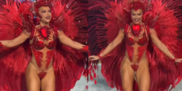 Estreia de Virginia Fonseca na Sapucaí tem problema na fantasia e tapa-s3x0 caindo; veja