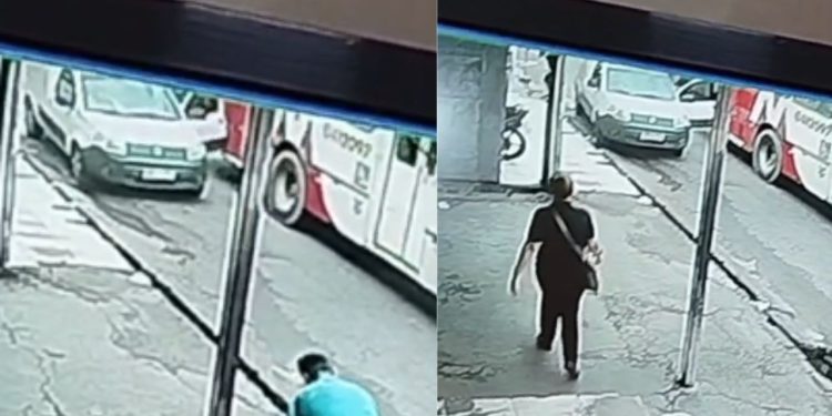 Veja o momento em que homem perde o dedo após ser atingido por ônibus em Manaus