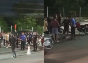Mulher é atingida por motocicleta ao atravessar avenida para pegar ônibus em Manaus
