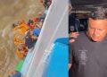 Após tentar escapar, comandante de lancha naufragada é hostilizado por familiares; vídeo