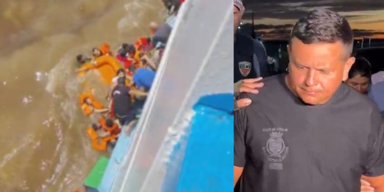 Após tentar escapar, comandante de lancha naufragada é hostilizado por familiares; vídeo