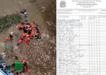 Imagens mostram lista de ocupantes da lancha naufragada no Encontro das Águas
