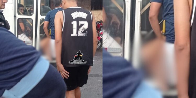 Após colisã0, mulher é arremessada para dentro de ônibus em Manaus; veja