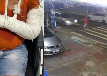 Celta em alta velocidade atropela mulher de 62 anos em faixa de pedestres em Manaus