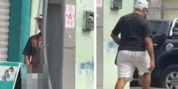 Vídeo: homem é filmado tocando membro atrás do poste em Manaus :’velho tarad0′