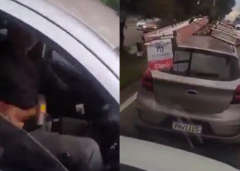 Vídeo: Funcionário da Claro mostra mart3l0 e impede passagem de ambulância em Manaus