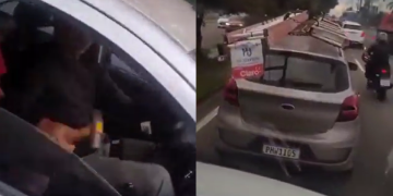 Vídeo: Funcionário da Claro mostra mart3l0 e impede passagem de ambulância em Manaus