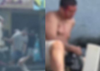 Vídeo: moradores fazem estrag0 na cara de suspeit0 de assalt0 à Drogasil em Manaus
