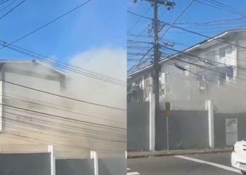 Vídeo: apartamento onde moram cinco pessoas pega fogo no Condomínio São Judas Tadeu