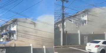 Vídeo: apartamento onde moram cinco pessoas pega fogo no Condomínio São Judas Tadeu