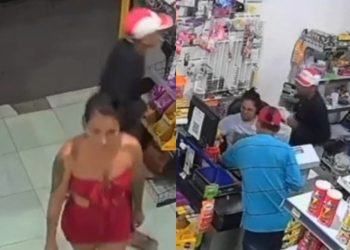 Vídeo: Trio armad0 invade comércio, agr1de vítima e foge com dinheiro na Zona Norte de Manaus