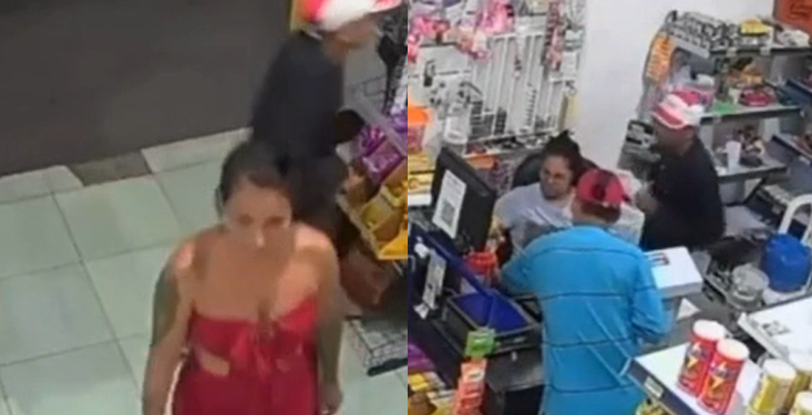 Vídeo: Trio armad0 invade comércio, agr1de vítima e foge com dinheiro na Zona Norte de Manaus