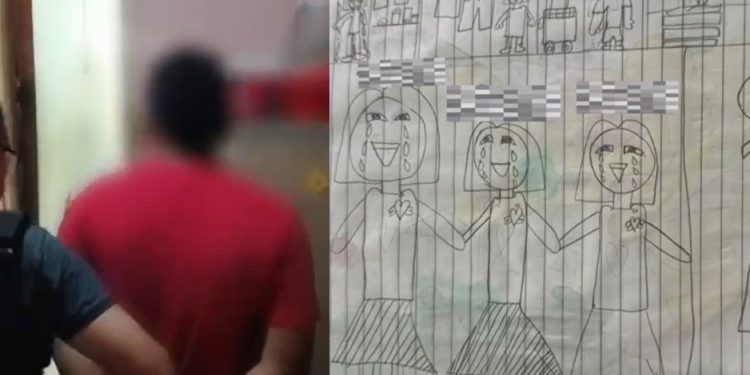 Vídeo: menina de 10 anos desenha pai como estuprad0r e homem é pres0 em Manaus
