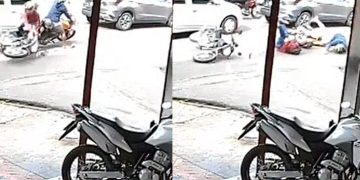 Vídeo: motoqueiro não consegue parar e acerta outro motociclista em Manaus