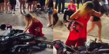 Vídeo: Mulher se v1nga de traiçã0 no show do Pablo e acaba com moto em Manaus