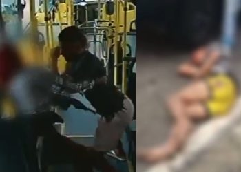 Vídeo forte: suspeit0 que esfaque0u passageira é reconhecido e espancad0 em Manaus 