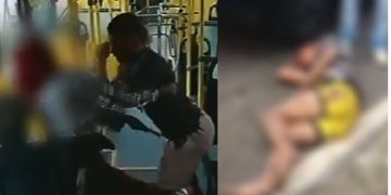 Vídeo forte: suspeit0 que esfaque0u passageira é reconhecido e espancad0 em Manaus 