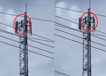 Vídeo: Moradores se assustam ao verem cr1anç@s em torre de 30 metros em Maués