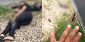 Vídeo: Homem tenta fugir de blitz, col1de com mureta e cai de viaduto em Manaus