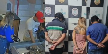 Vídeo: Dois homens invadem loja, comparsa dá apoio em carro clonado e trio é preso pela Rocam