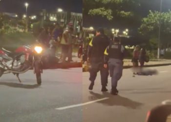 Homem bate moto em cachorro, perde controle e fica ferid0 no Morro da Liberdade; vídeo