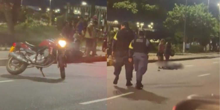 Homem bate moto em cachorro, perde controle e fica ferid0 no Morro da Liberdade; vídeo