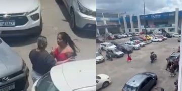 Vídeo: Briga entre mães em colégio militar termina com arremesso de objeto contra veículo em Manaus