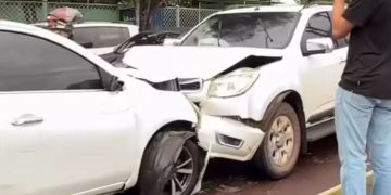 Vídeo: Motorista entra na contramão e provoca engavetamento com três veículos em Manaus