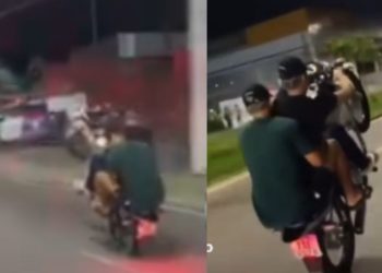 Vídeo mostra jovens fazendo “grau” diante de viatura enquanto PMs ficam parados