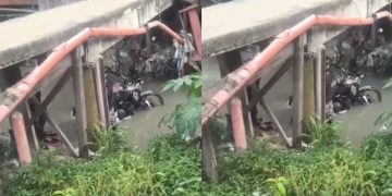 Vídeo: Moto da Rocam acaba dentro de igarapé durante ação policial em Manaus