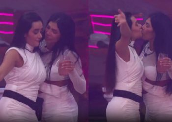 Jordana e Marciele trocam beijo e dizem que foi brincadeira no BBB; vídeo