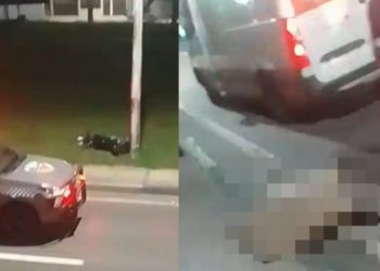 Vídeo forte: testemunhas gravam c0rpos de motoqueiro e garupa na Avenida das Torres