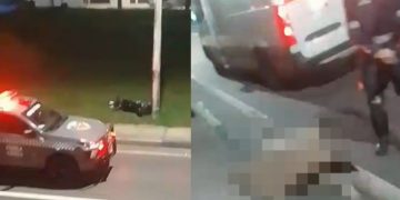 Vídeo forte: testemunhas gravam c0rpos de motoqueiro e garupa na Avenida das Torres