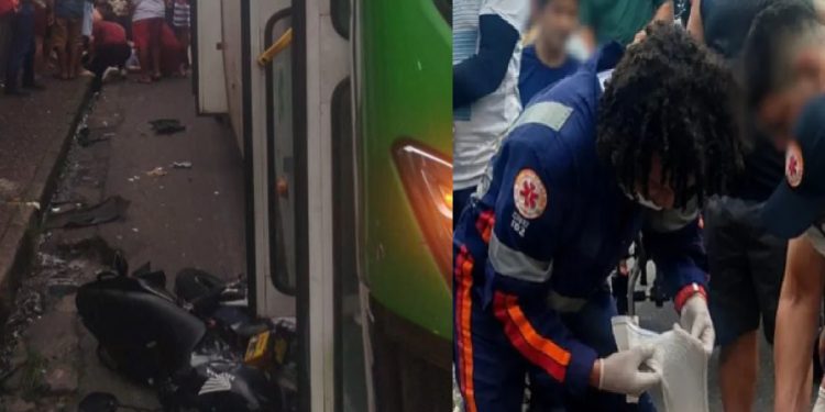 Vídeo: motoqueiro ag0niza no Alvorada após choque com ônibus: ‘não sei se tá m0rto ou vivo’
