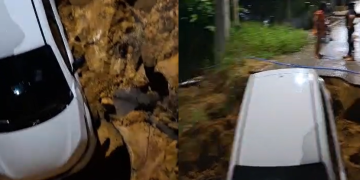 Vídeo: Mulher cai em burac0 em trecho crítico no Tarumã com falta de sinalização