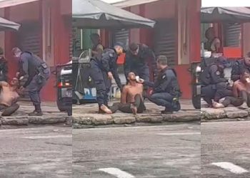 Gesto de nobreza: policiais dão água a morador de rua ferid0 no Centro de Manaus