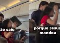 Vídeo: missionária tenta pregar no avião, mas é impedida: ‘Jesus que mandou’