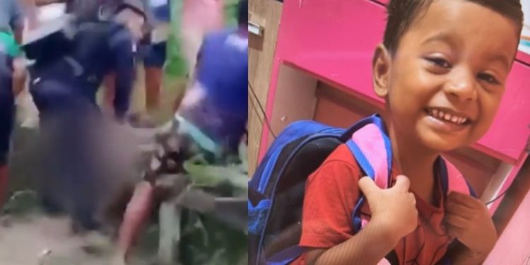 Vídeo mostra policial tentando reanimar menino que m0rreu ao cair no Igarapé em Manaus