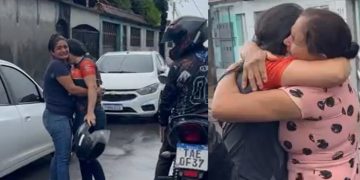 Vídeo: empresária sequestrada em Manaus volta para casa de mototáxi aos prantos  