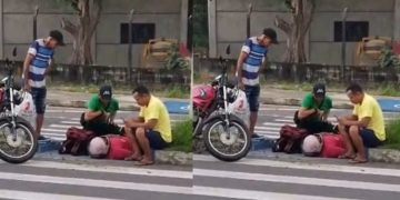 Vídeo: motoqueiro acerta traseira de carro parado na faixa da Torquato