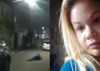 Veja momento em que PM feminina m@ta mulher que caminhava na rua com o marido; vídeo