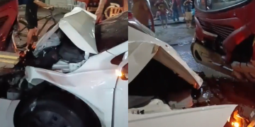 Vídeo: Motorista toma umas, dorme ao volante e b@te de frente com ônibus em Manaus