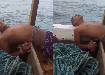Vídeo: Em plena Sexta-Feira Santa, pescador surt@, gr1ta com colegas e é amarrad0 em barco