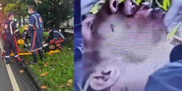 Vídeo urgente: balead0 corre na Cosme Ferreira em busca de ajuda, mas apaga na rua em Manaus