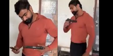 Vídeo: homem tenta ensinar a manusear armament0 e dá tir0 no próprio peito