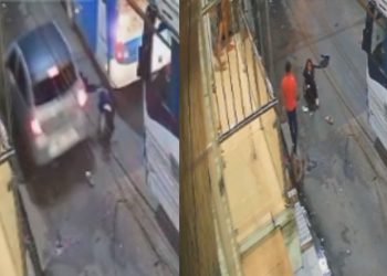 Vídeo: Jovem é atingida por carro ao descer de ônibus e atravessar sem olhar em Manaus