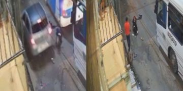 Vídeo: Jovem é atingida por carro ao descer de ônibus e atravessar sem olhar em Manaus